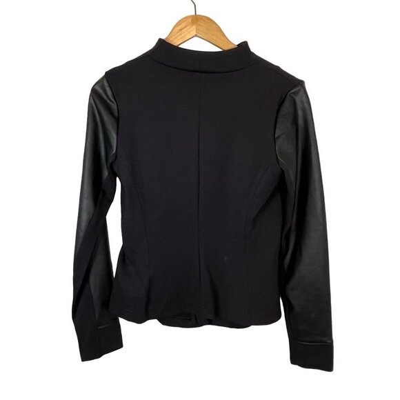 Calia by Carrie Underwood Moto Jacket Faux‎ Leather Sleeves Black Size Small - Picture 6 of 9
